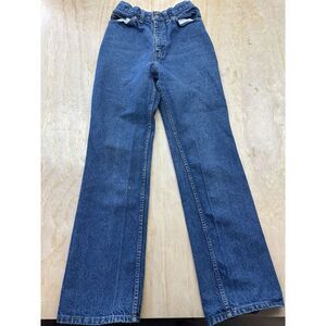 VTG 1970s SUPER HIGH-WAIST Levi's Orange Tab DARK INDIGO WASH Jeans Sz-24 Waist
